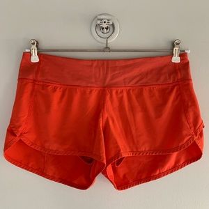 Lululemon “Speed Up” shorts, orange